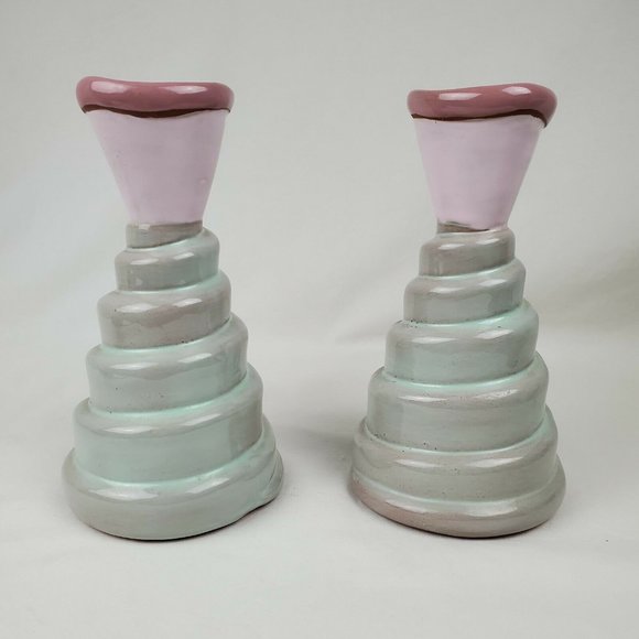 2 Butter and Toast Pottery Vintage Candlesticks Ho - Picture 9 of 11